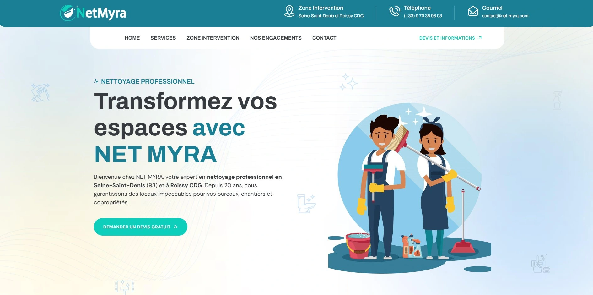 Site web limpeza — página inicial